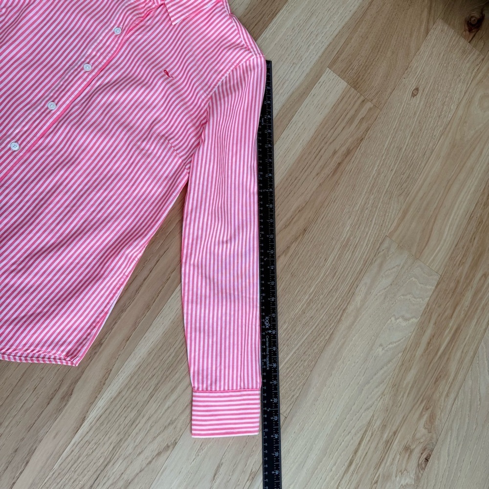 Vineyard Vines Preppy Pink and White Striped Button Down Shirt Size 4 - Picture 13 of 14